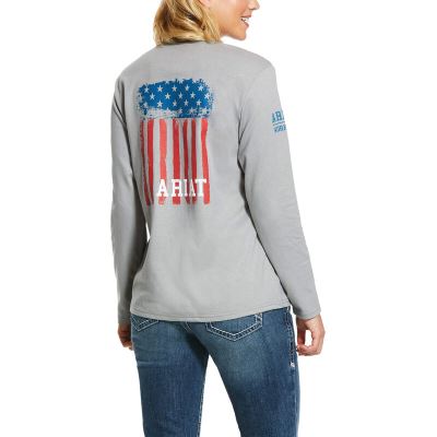 Ariat FR Americana - T Shirts Zilver Dames - 21781-801